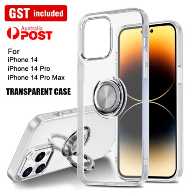 $4.87 • Buy Clear Case Ring Holder Stand Shockproof Cover For IPhone 14 Pro Max 13 12 11 Pro