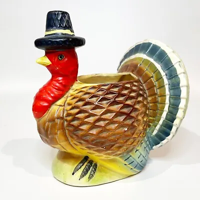 $37.04 • Buy Vintage Relpo Turkey Wearing A Pilgrim Hat Ceramic Planter Plant Pot Japan 7 