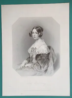 LADY ALICIA CONROY Of Queen Victoria Royal Court - SUPERB 1840 Antique Print • $44.95