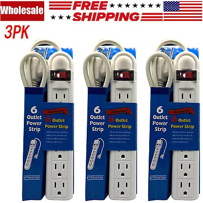 New 3FT 6 Outlet Safety Surge Protector Plug AC Wall Power Strip Extension • $18.88