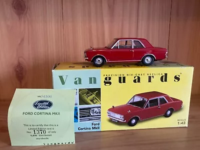 Vanguards VA04106 Ford Cortina MKII Super. Dragoon Red. 1:43. Ltd Ed. Boxed • £15.25