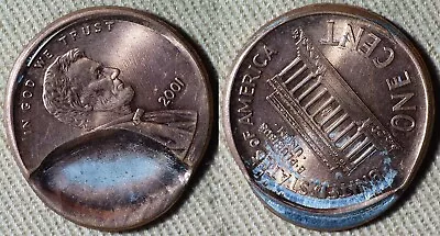 Error : Lincoln Cent 2000 Mushroom Shaped Indent W/ Expanded Brocage IREC1906 • $75