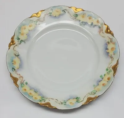 Habsburg China M.Z. Austria Floral Painted Gold Rim Plate 8.5  • $17.95