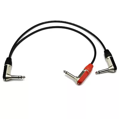 £19.58 • Buy 1/4  Right Angle Van Damme Y Split TRS Stereo To Mono Jacks Van Damme Cable Rean