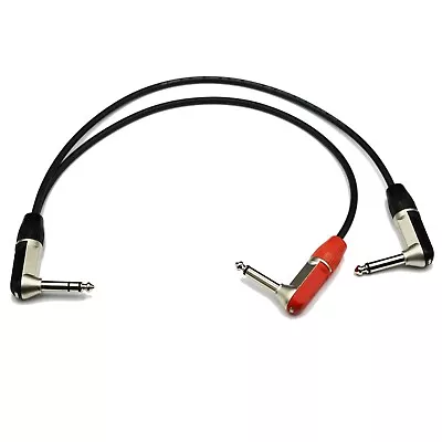 1/4  Right Angle Van Damme Y Split TRS Stereo To Mono Jacks Van Damme Cable Rean • £20.39
