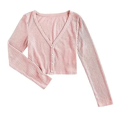 $9.76 • Buy Zaful Pink Cropped Cardigan Size L