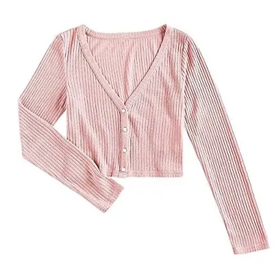 Zaful Pink Cropped Cardigan Size L • $9.95