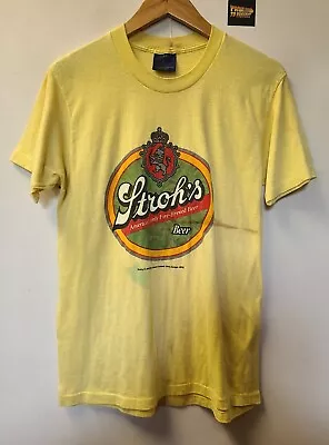 Vtg 80s Stroh's Beer T Shirt L Single Stitch Sneakers Alcohol  • $40.60