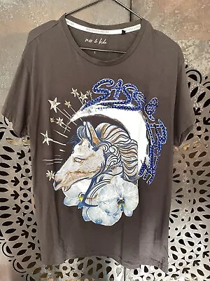 Sass & Bide Unicorn Tshirt Grey S Embellished • $60