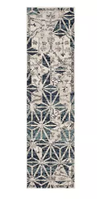 Mohawk Brooklyn 2 X 8 Alabaster Geometric Vintage Runner Rug • $71.99