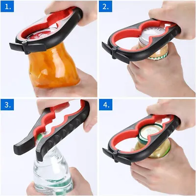 4 In 1 Quick Jar Opener Bottle Opener And Ring Pull Can Openers For Weak Hands • £3.95