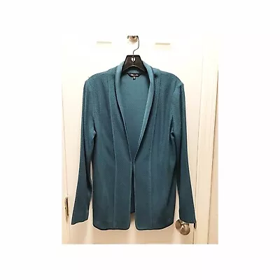 Misook Womens Sze Small Blue Green Blazer Jacket Acrylic Knit Turquoise • $25