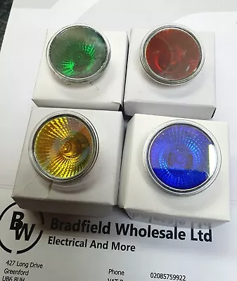 Mr11 35mm G4 12v Coloured 20w 35w Halogen Dichroic Spot Light Lamp / Bulb • £3.50