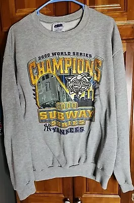 Vtg 2000 Subway Series World Series Mets Yankees Sweatshirt Crewneck Mens Large • $38