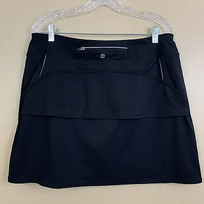 $15.95 • Buy Tangerine Skort Womens XL Black Golf Tennis Outdoors Zip Pocket Short Skirt EUC
