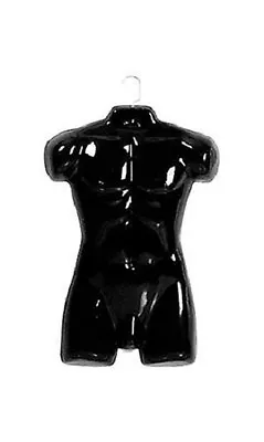 Set Of4 Molded Hanging Man's Shirt T Torso Forms Fits S - L Male Mannequin Black • $70.95