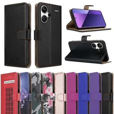 For Xiaomi Redmi Note 13 Pro Plus 13C 5G 11 12 Case Leather Wallet Phone Cover • £4.95