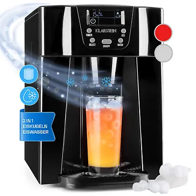 Ice Cube Machine Maker Counter Top Electric Drinks Chiller Timer LED Steel Black • £194.16