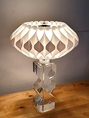 Mid Century Modern Atomic Saucer Lucite Lamp 1950s Milanda Havlova Style MCM 21  • $324.71