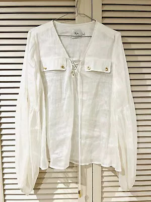 As New! Gorgeous AJE Silk Linen Shirt Top * Size  12 • $115