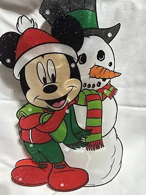 Mickey Mouse & Snowman Christmas Window Decor ~15 Inches ~ Indoor & Outdoor • $30