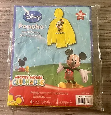 Disney Mickey Mouse Clubhouse Youth Rain Poncho One Size Fits All NEW Sealed • $14.30