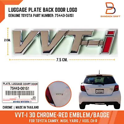 75443-06151 VVT-i Luggage Plate Back Door Emblem Logo For Toyota Yaris CH-R Wish • $20