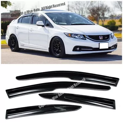 Window Side Visors Honda Civic 12-15 4 Dr Mugen 2 Sun Shade Rain Guard Jdm • $28.99