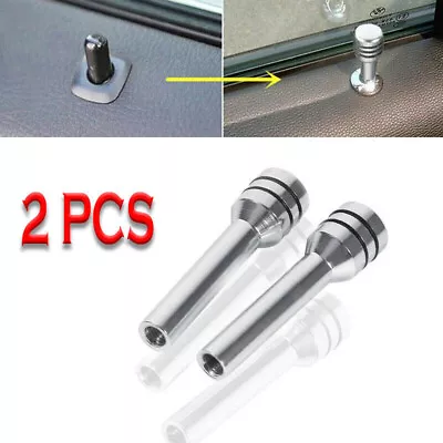 2 Silver Chrome Aluminum Interior Door Lock Knobs Pins For Car-Truck-HotRod • $7.73