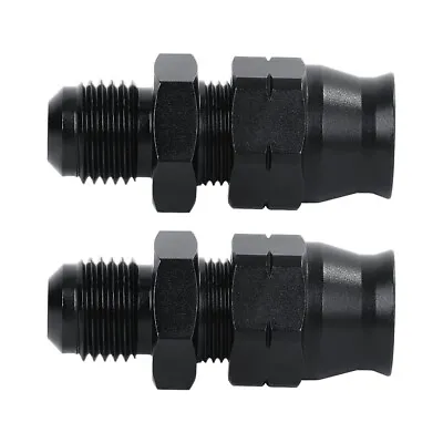 6AN Male To 3/8  Tube Hardline Fuel Line Adapter Fitting Tubing Compression 2Pcs • $13.99