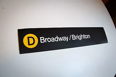 New York City Subway D Train Broadway Brighton Yellow Roll Sign R32 MTA NYC TA • $34.99