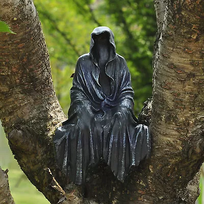 Grim Reaper Darkness Resides Figurine Shelf Sitting Statue Gothic Black Ornament • $19.99