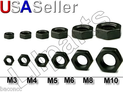 Black Oxide Steel Hex Nuts Metric M2 M2.5 M3 M4 M5 M6 M8 M10 • $6.99