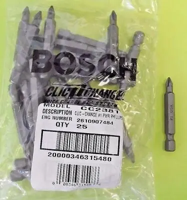 Bosch CC2381 #1 X 2  Phillips Power Bits USA 25 Pack • $5