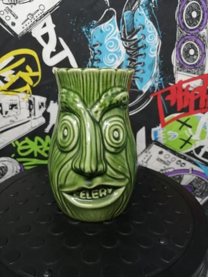 Unusual Vintage Double Sided Celery Vase Portuguese Green Novelty • £4.99