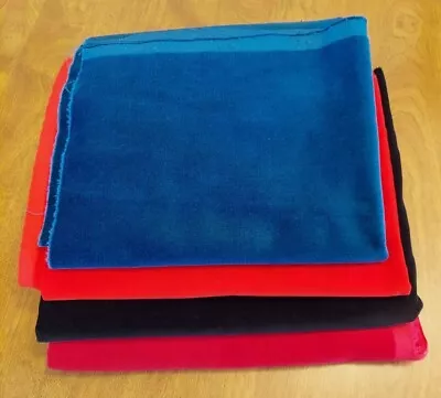 VTG 2 Lbs Pieces/Remnants Velveteen Fabric Dark Blue Black & 2 Shades Of Reds • $19.95