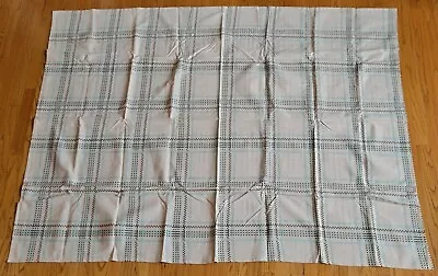 Vintage Tablecloth Woven Stripe 52  X 69  Rectangle~Brown&Blue ~ Cotton~EUC • $8.95