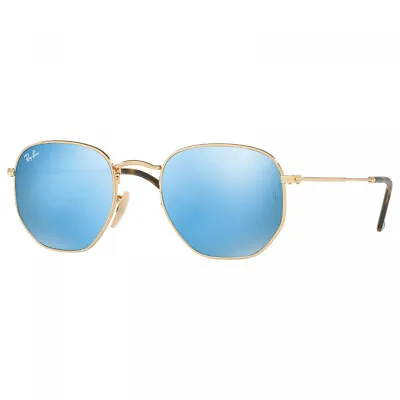 £57.87 • Buy RAY BAN RB 3548N 001/9O Gold / Blue Flash Sunglasses RB3548N 51mm