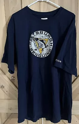 Pittsburgh Penguins Distressed Vintage Logo CCM T-Shirt And Game DVD • $20.99