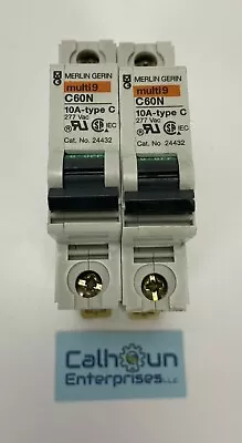 (Lot Of 2) Merlin Gerin Multi 9 C60N Circuit Breaker 10A-type C 277Vac 24432 • $19.95