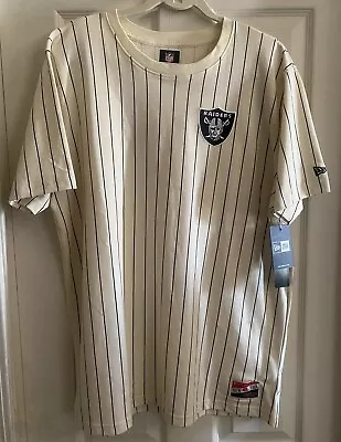 Las Vegas Raiders T Shirt XL Pinstripes Eggshell Team Apparel X New Era BNWT • $18.99