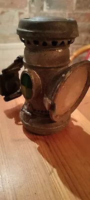 VINTAGE KEROSENE/OIL WICK  FRONT CYCLE LAMP  EARLY C1900s • £45