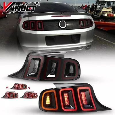 LED Tail Lights For 2010-2014 Ford Mustang Sequential Turn Signal Smoke Lamps • $348.01