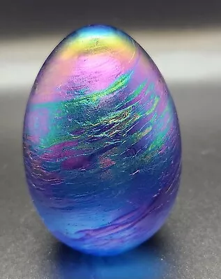 1987 OBG Glass Egg Paperweight Dichroic Iridescent Mt. St. Helens Ash Signed • $75