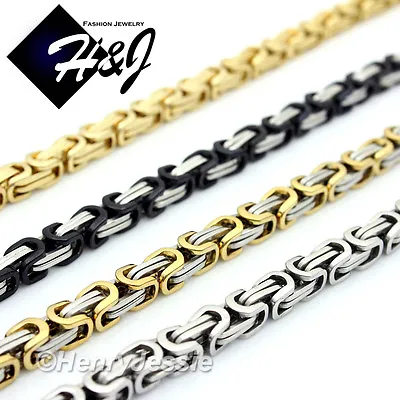 18 -40 Stainless Steel 4/6/9mm Silver/Gold/Black Plated Byzantine Box Necklace • $17.47