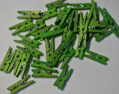 MINI CLOTHES PEGS CLIPS  X 50 Ideal For Crafting Scrapbooking Wedding Hanging   • £1.80