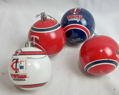 MLB 4 Shatterproof Ball Ornaments Mn Twins 2015 • $9.95