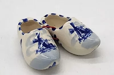 Vintage Delft Mini Holland Shoes Porcelain Windmill Clog Hand Painted Figurines • $5.95