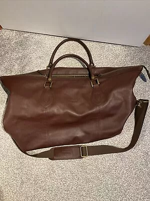 Barbour Leather Holdall Bag Dark Brown Travel Explorer • £199