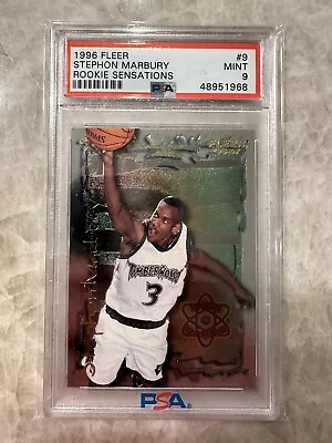 1996-97 Fleer Stephon Marbury Rookie Sensations #9 PSA 9 RC NBA Basketball Card • $5.13